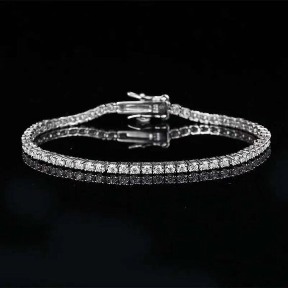 Moissanite Tennis Bracelet 925 Silver Hip Hop Jewelry 3mm 1.5 carats 8-inch